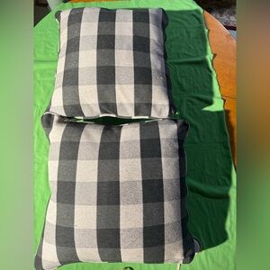 Plaid Black and Gray Throw Pillows set of 2